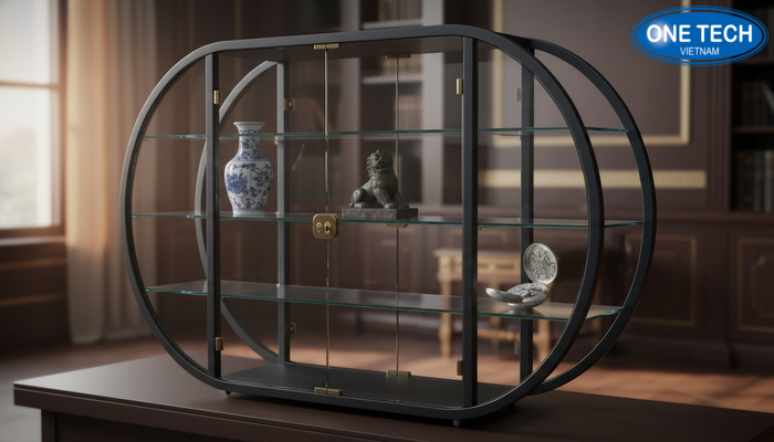 Kệ trưng bày đồ cổ linh hoạt tháo ráp Mẫu kệ mô đun dễ tháo ráp, phù hợp thay đổi không gian trưng bày