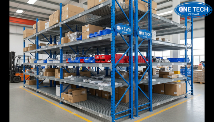 Kệ selective sàn lưới Kệ selective có sàn lưới cho kiện hàng nhỏ