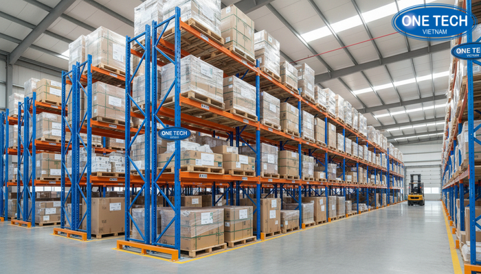 Kệ selective đa tầng Kệ selective nhiều tầng cho kho công nghiệp quy mô lớn