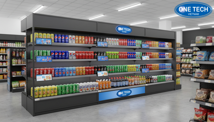 Kệ quảng cáo tường Pepsi, Coca Kệ quảng cáo treo tường trưng bày lon nước ngọt