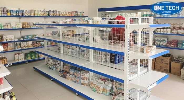Kệ trưng bày hàng tạp hóa phổ biến Mẫu kệ trưng bày hàng tạp hóa phổ biến trong cửa hàng nhỏ và vừa