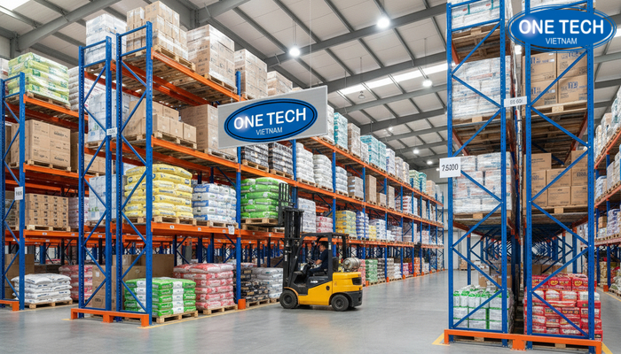 Kệ selective và xe nâng trong kho Kho hàng dùng kệ selective kết hợp xe nâng