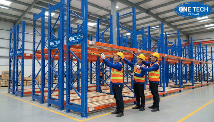 Nghiệm thu kệ selective Kiểm tra cân chỉnh kệ selective sau lắp đặt