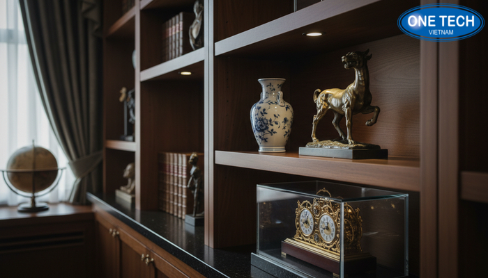 Chọn kệ trưng bày đồ cổ theo từng loại hiện vật Minh họa nhóm hiện vật và kiểu kệ phù hợp để trưng bày an toàn
