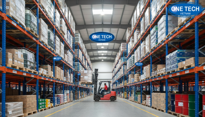 Phối cảnh thiết kế kho lưu trữ tối ưu với kệ double deep