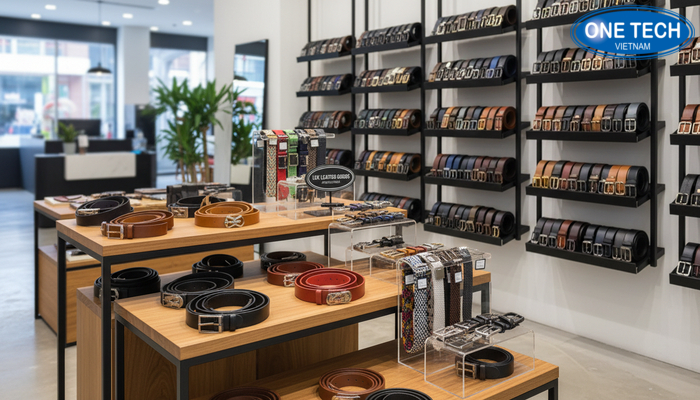 Mẫu kệ trưng bày thắt lưng đa dạng Nhiều mẫu kệ trưng bày thắt lưng với màu sắc và kiểu dáng đa dạng