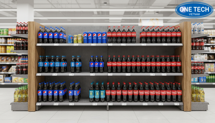 Xu hướng vật liệu bền vững cho kệ quảng cáo Minh họa kệ quảng cáo sử dụng vật liệu tái chế, thân thiện môi trường