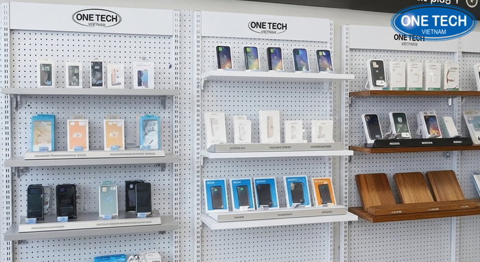 Mẫu kệ trưng bày phụ kiện điện thoại OneTech Bộ sưu tập mẫu kệ trưng bày phụ kiện điện thoại của OneTech kèm công năng