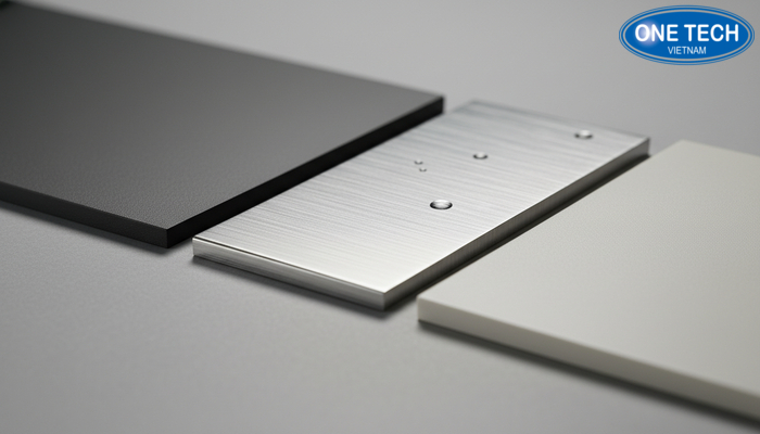 Cận cảnh chất liệu kệ thép sơn tĩnh điện, inox và nhựa PP dùng cho kệ trưng bày mì tôm