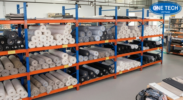 Cửa hàng vải trưng bày đẹp nhờ hệ kệ trưng bày vải đồng bộ