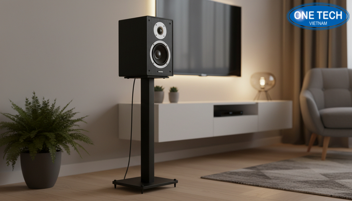 Chan ke trung bay loa bookshelf nho gon