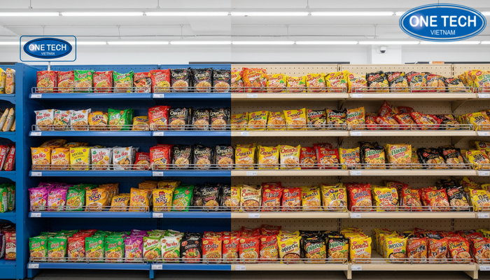So sánh kệ trưng bày mì tôm chuyên dụng và kệ đa năng trong cửa hàng