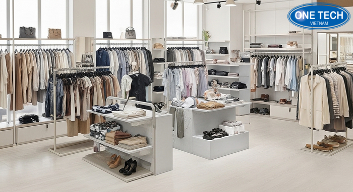 Kệ trưng bày shop quần áo đa dạng mẫu Bộ sưu tập kệ trưng bày shop quần áo đa dạng trong cửa hàng thời trang